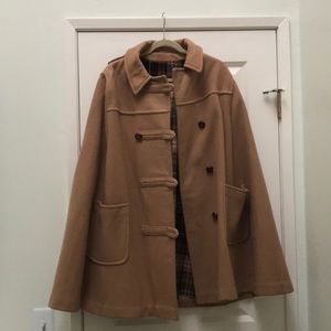 Heavy wool cape with detachable hood